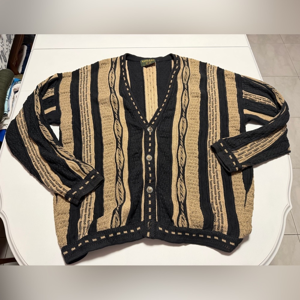 Vintage Coogi style Tosani cardigan sweater